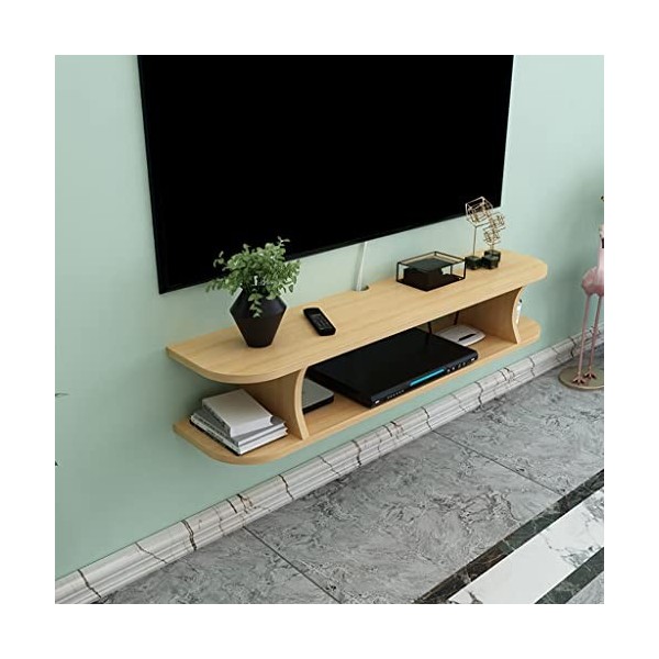 EGOMED Meuble TV Flottant Meuble TV Mural en Bois avec 3 étagères de Rangement Composant de Meuble TV Flottant avec Gestion d