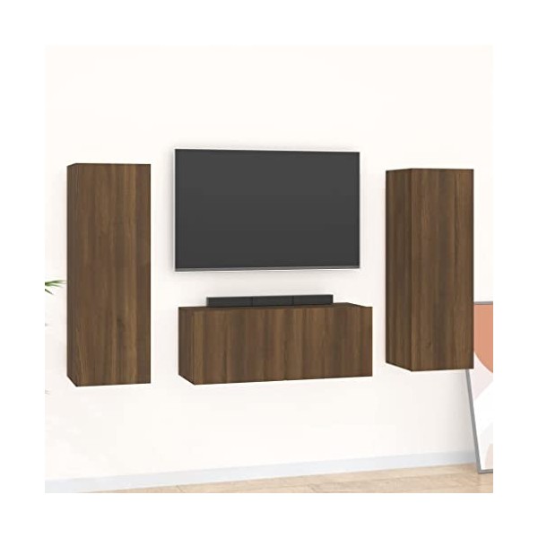 VEEKI Meuble TV, Meuble TV Suspendu, Meuble TV Industriel, Meuble TV Bois, Meuble Chambre, Convient pour Salon ou Chambre, En