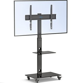 BONTEC Meuble TV avec roulettes pour écrans Plasma/LCD/LED de 30 à 70 Pouces jusquà 40 kg, 6 réglages de Hauteur avec étagèr