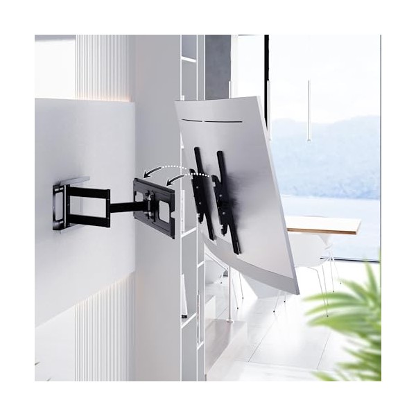 RICOO Support Murale TV 40-75" Pouces 102-191cm , R05 Support TV Mural Orientable Inclinable Écran Plat VESA 300 x 200-600 x