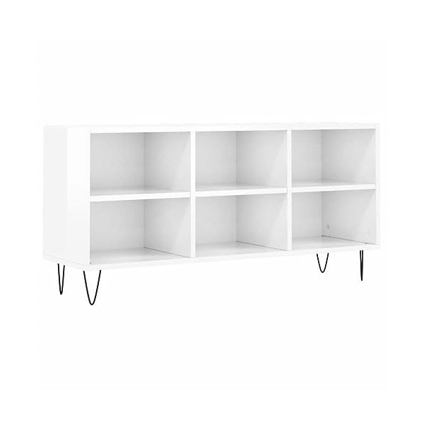 Meuble TV de jardin en bois blanc brillant 103,5 x 30 x 50 cm