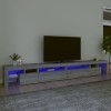 vidaXL Meuble TV avec Lumières LED Centre de Divertissement Rangement Meuble Média Meuble de Salon Salle de Séjour Maison Son