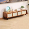WOLWES Meuble Tele Bambou Meuble Television Table TV Meuble TV avec Rangement Banc TV pour Salon, Chambre, Entrée, Bureau Co
