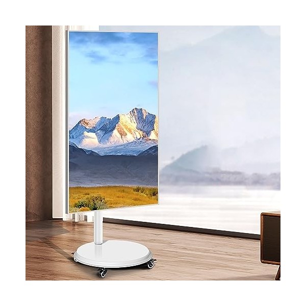 Chariot TV Mobile avec roulettes - Meuble TV Roulant à Rotation Horizontale et Verticale, pour téléviseurs à écran 24-55 Pouc