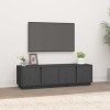 Annlera Meuble TV Gris 140x40x40 cm Bois de Pin Massif Classique Banc TV Dessus de Meuble Robuste Placer Stéréo Objets Décora