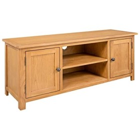 ZEYUAN Meuble TV 110x35x44 cm Bois de chêne Massif,Meuble TV,Meuble TV Moderne,Meuble de Salon