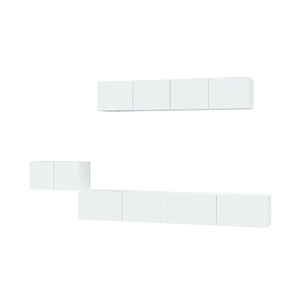 vidaXL Ensemble de Meubles TV 5 pcs Blanc Bois dingénierie