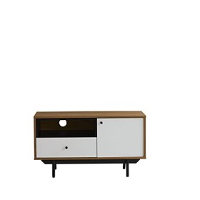 Wilsa - Meuble TV - Meuble TV Bois - Meuble - Meuble TV Design - Meuble TV Blanc - Meuble Tele - Longueur 90 cm