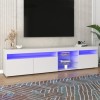 Tcewhhy Meuble TV avec Éclairage LED Meuble TV Panneau Lumineux Meuble TV avec 3 Portes Et Étagères Ouvertes Meuble TV pour S