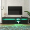 Tcewhhy Meuble TV avec Éclairage LED Meuble TV Panneau Lumineux Meuble TV avec 3 Portes Et Étagères Ouvertes Meuble TV pour S