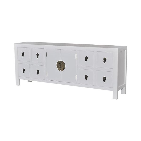 Meuble TV Blanc 110x24x48 cm Bois dingénierie - Meuble télé, Meuble TV Industriel, Meuble Chambre, Convient pour Salon ou Ch