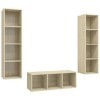 Ensemble de Meuble TV 3 pcs Chêne Sonoma Aggloméré - Meuble TV, Armoire Basse Centre, Support Télé pour Salon Chambre,