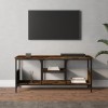 Keyur Meuble TV, Banc TV Buffet Bas Support de Télévision Meuble Télé Meuble TV chêne fumé 100x35x45 cm Bois dingénierie et 
