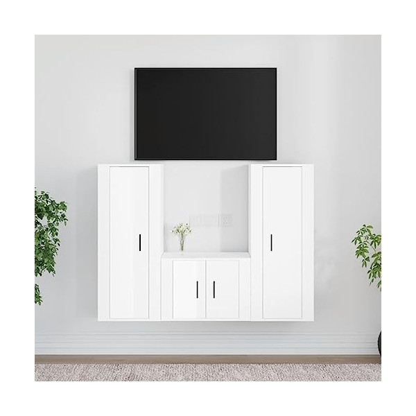 Meuble TV,Étagère TV Flottante, Support de Télévision Flottant Fixé au Mur Centre de Console Multimédia de Divertissement Gra