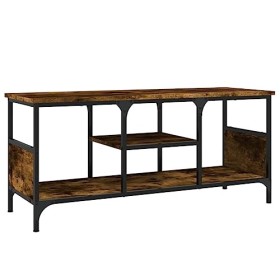 Keyur Meuble TV, Banc TV Buffet Bas Support de Télévision Meuble Télé Meuble TV chêne fumé 100x35x45 cm Bois dingénierie et 
