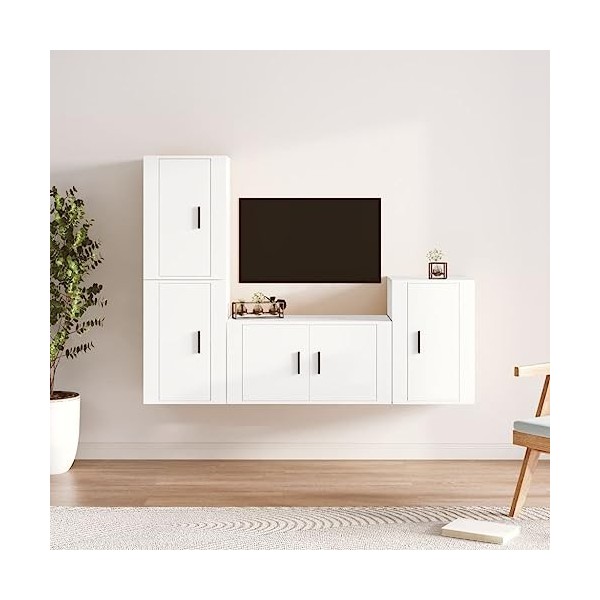 VEEKI Meuble TV, Meuble TV Suspendu, Meuble TV Industriel, Meuble TV Bois, Meuble Chambre, Convient pour Salon ou Chambre, En