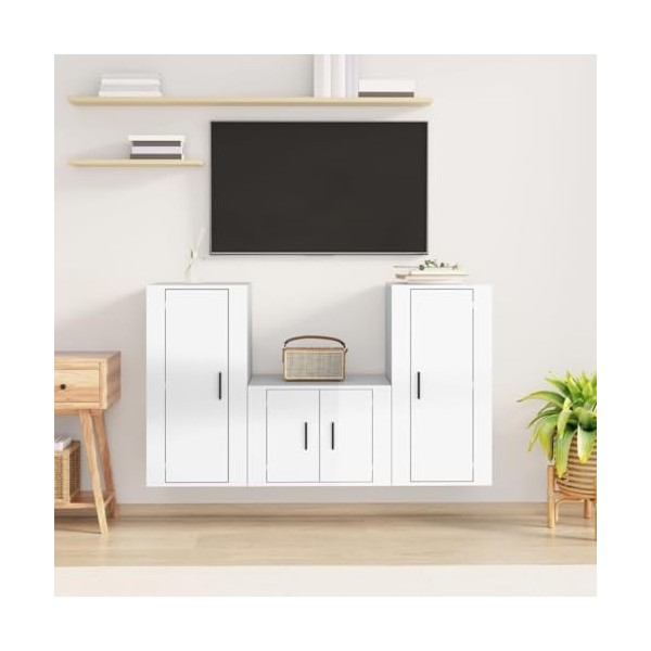 VEEKI Meuble TV, Meuble TV Suspendu, Meuble TV Industriel, Meuble TV Bois, Meuble Chambre, Convient pour Salon ou Chambre, En