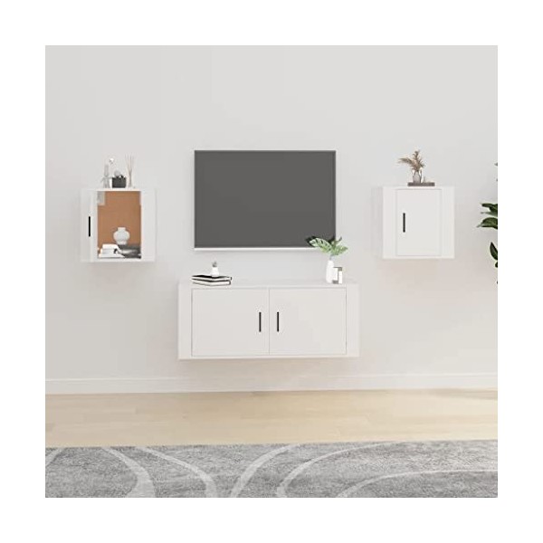 VEEKI Meuble TV, Meuble TV Suspendu, Meuble, Meuble TV avec Rangement,Meuble Industriel, Convient pour Salon ou Chambre, Meub