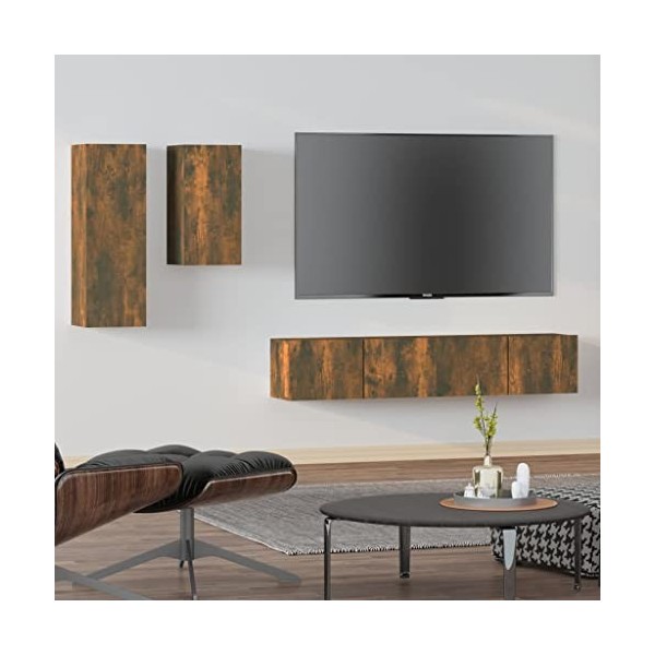 WREWING Meuble TV,Bas Table TV Support de Télévision en Bois pour Salon Chambre Salle à Manger,Support pour Téléviseur Jusqu’