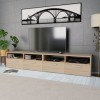 lvssiao Meuble de salon pour TV aggloméré 2 pièces Chêne 95 x 35 x 36 cm Meuble TV en bois pour salon chambre à manger
