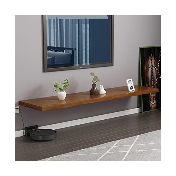 JUNNIU Meuble TV Mural Console Média Murale, Étagères de Décodeur TV, Étagère Murale de Fond TV en Pin, 23,6/31,4/39,3/47,2/5