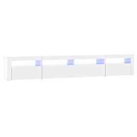 Générique Meuble TV avec lumières LED Blanc Brillant 240x35x40 cm, 48 kg, 3152726, Meubles, Meubles TV