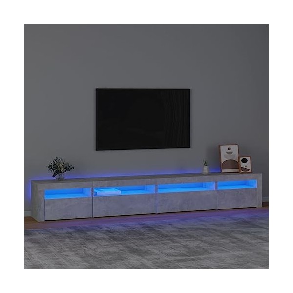 Générique Meuble TV avec lumières LED Gris béton 270x35x40 cm,54.1 KG,3152749, Meubles, Meubles TV