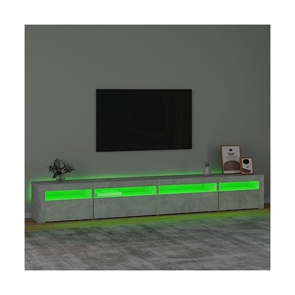 Générique Meuble TV avec lumières LED Gris béton 270x35x40 cm,54.1 KG,3152749, Meubles, Meubles TV