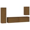 Générique Meubles TV 4 pcs Marron Miel Bois Massif de pin,32.38 KG,3100232, Meubles, Meubles TV