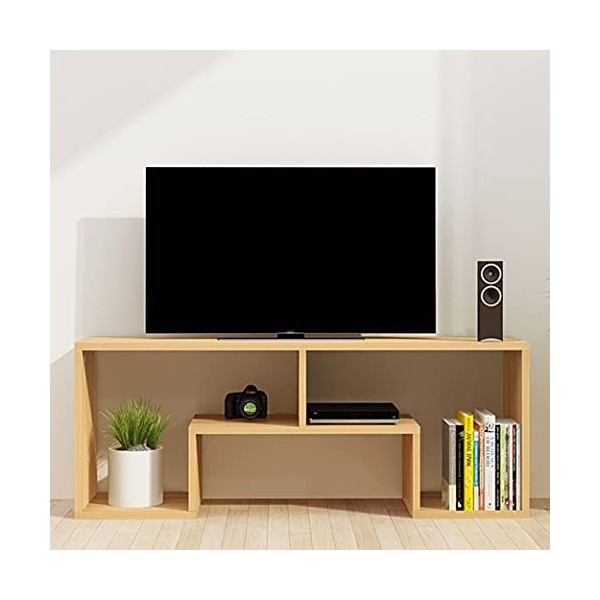 Uvency Meuble Tv Simple Console Tv Media Meuble Tv Bois Cable Box Consoles de Jeu Centre de Divertissement Minimaliste Modern