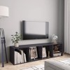 UTUMAX Meuble de rangement pour livre/TV Gris brillant 143 x 30 x 36 cm