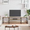 Meubles-TV Meuble TV Chêne Sonoma 161x35x45 cm Bois et Fer