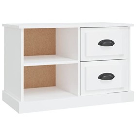 DCRAF Centres de divertissement et meubles TV, meuble TV blanc brillant, 73 x 35,5 x 47,5 cm, bois dingénierie
