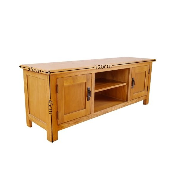 ARPHASLE Meuble TV en bois de chêne massif 2 portes 1 étagère rustique moderne centre de divertissement meuble TV meuble meub