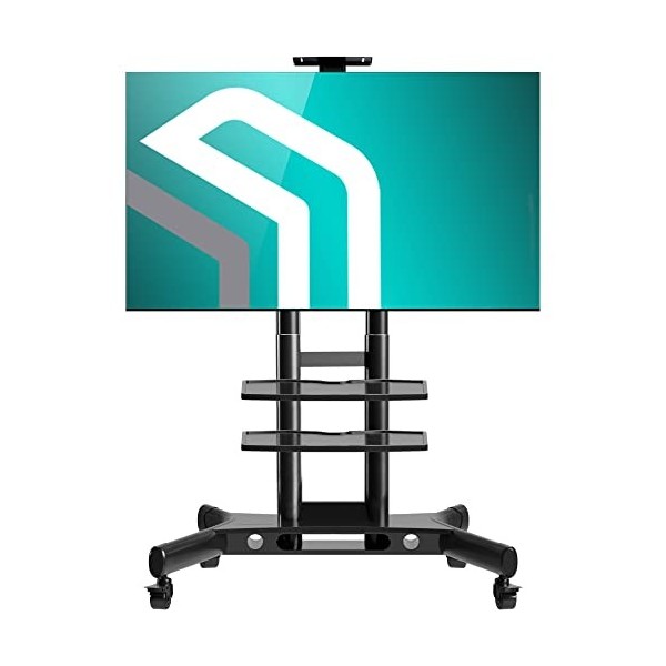 ONKRON Support TV roulettes pour Ecran de 40”-70" jusquà 45,5 kg, Pied Universel pour TV Mobile Max VESA 600x400 - Meuble TV