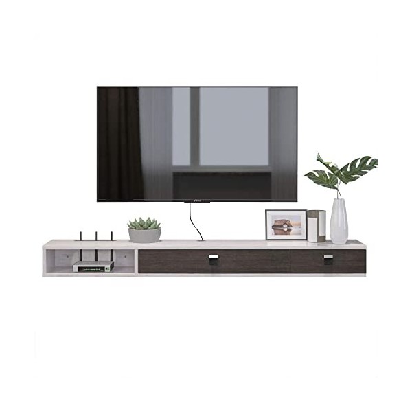 Pmnianhua Meuble TV Flottant,Meuble TV Suspendu,Meuble TV Mural Murale Étagère TV Flottante Console Multimédia Support de Tél