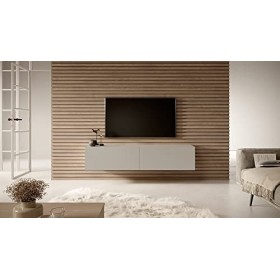 Selsey Bisira Meuble TV, Melamine, Beige, 140 cm