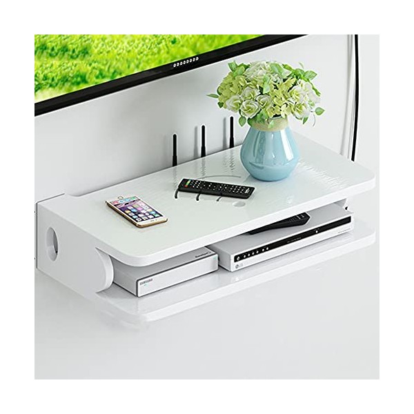 MABIBI Meuble TV mural pour salon - Meuble TV flottant - Console multimédia suspendue - Double couche ouverte - Pour la maiso