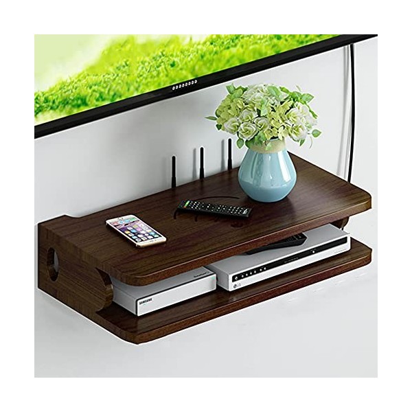 MABIBI Meuble TV mural pour salon - Meuble TV flottant - Console multimédia suspendue - Double couche ouverte - Pour la maiso