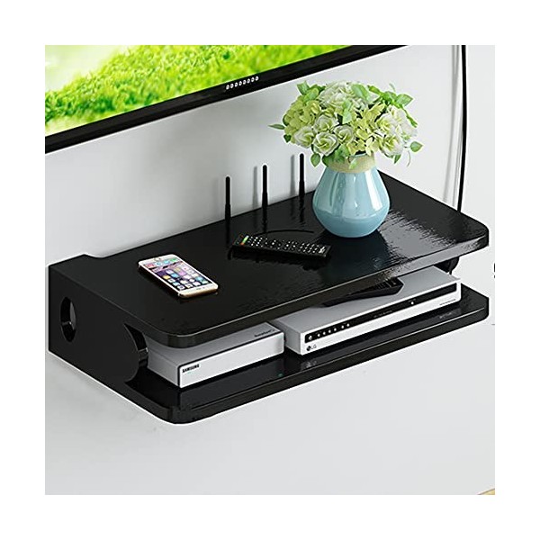 MABIBI Meuble TV mural pour salon - Meuble TV flottant - Console multimédia suspendue - Double couche ouverte - Pour la maiso