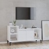 Hovothy Meuble TV Suspendu Blanc 80x36x25 cm Bois dingénierie Armoire Télévision Décoration Salon Intérieure Dessus Robuste 