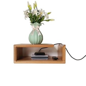 Etagère Murale en Bois Massif Etagère Flottante Meuble de télévision Mural Set Box décodeur Routeur Lecteur DVD Projecteur Et