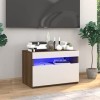 Camerina Meuble TV avec lumières LED Chêne Marron 60x35x40 cm,Meuble TV,Meuble TV Moderne,Meuble de Salon