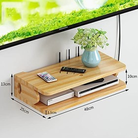 MABIBI Meuble TV pour salon mural - Meuble TV flottant - Console multimédia suspendue - Double couche ouverte - Pour bureau à