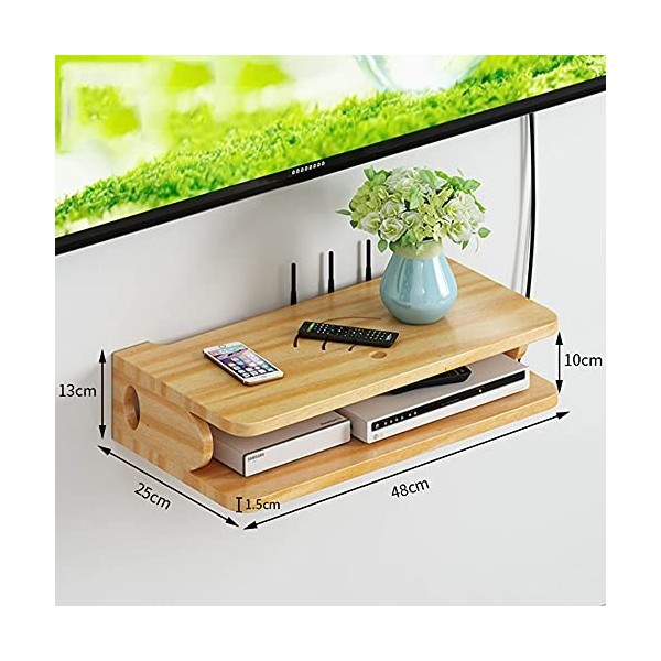 MABIBI Meuble TV pour salon mural - Meuble TV flottant - Console multimédia suspendue - Double couche ouverte - Pour bureau à