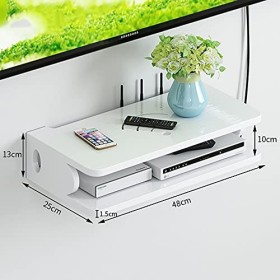 MABIBI Meuble TV pour salon mural - Meuble TV flottant - Console multimédia suspendue - Double couche ouverte - Pour bureau à