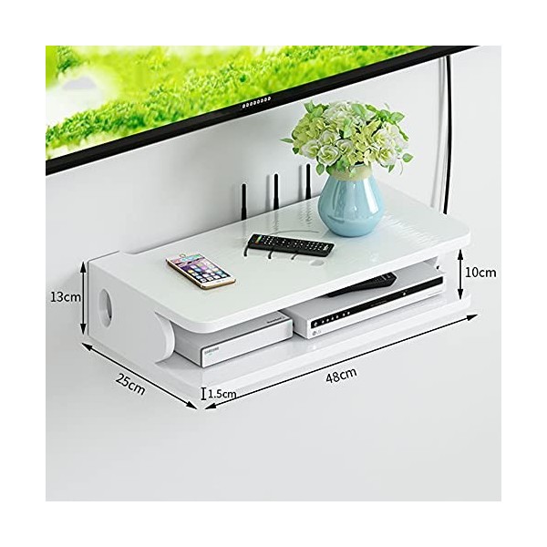 MABIBI Meuble TV pour salon mural - Meuble TV flottant - Console multimédia suspendue - Double couche ouverte - Pour bureau à