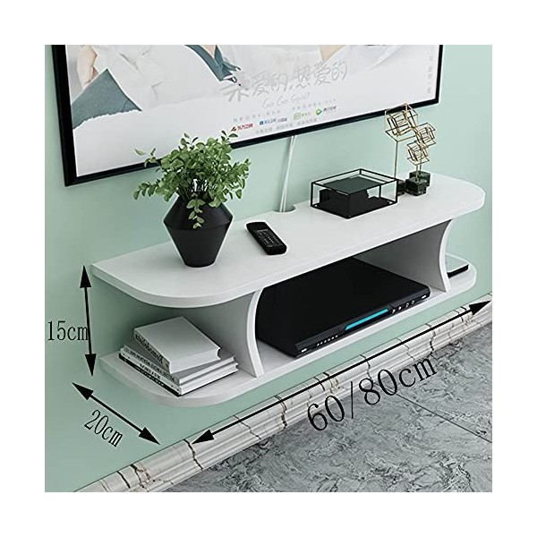 MABIBI Meuble TV pour salon - Meuble TV mural - Console multimédia flottante en bois - Étagère murale pour fond TV - Étagère 