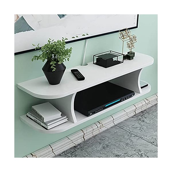 MABIBI Meuble TV pour salon - Meuble TV mural - Console multimédia flottante en bois - Étagère murale pour fond TV - Étagère 