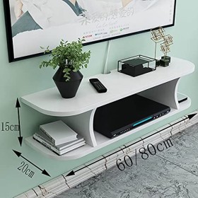 MABIBI Meuble TV pour salon - Meuble TV mural - Console multimédia flottante en bois - Étagère murale pour fond TV - Étagère 